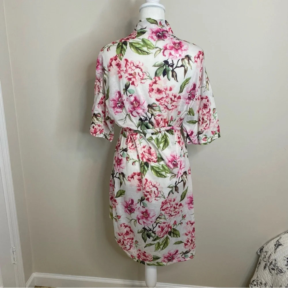 Show Me Your Mumu Pink Cream Pink Floral Robe Kimono Duster Garden of Bl… - Picture 7 of 14